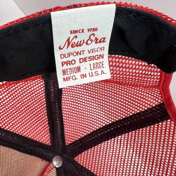 Vintage New Era DuPont Visor C Logo Red SnapBack Baseball Cap Hat Medium Large - Picture 6 of 6